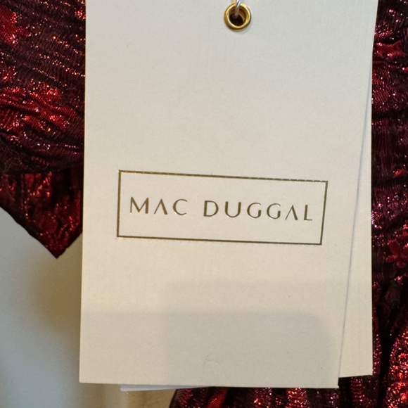 Mac Duggal Brocade Off-Shoulder Bow Mini Dress 8 RUBY - Picture 6 of 8